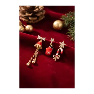Christmas Koleksiyonu Zirkon Taşlı Yılbaşı Küpe