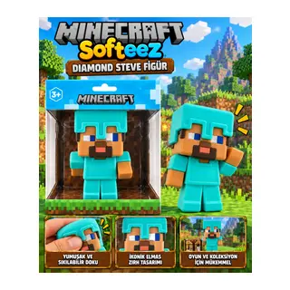 Minecraft Softeez Diamond Steve Figür