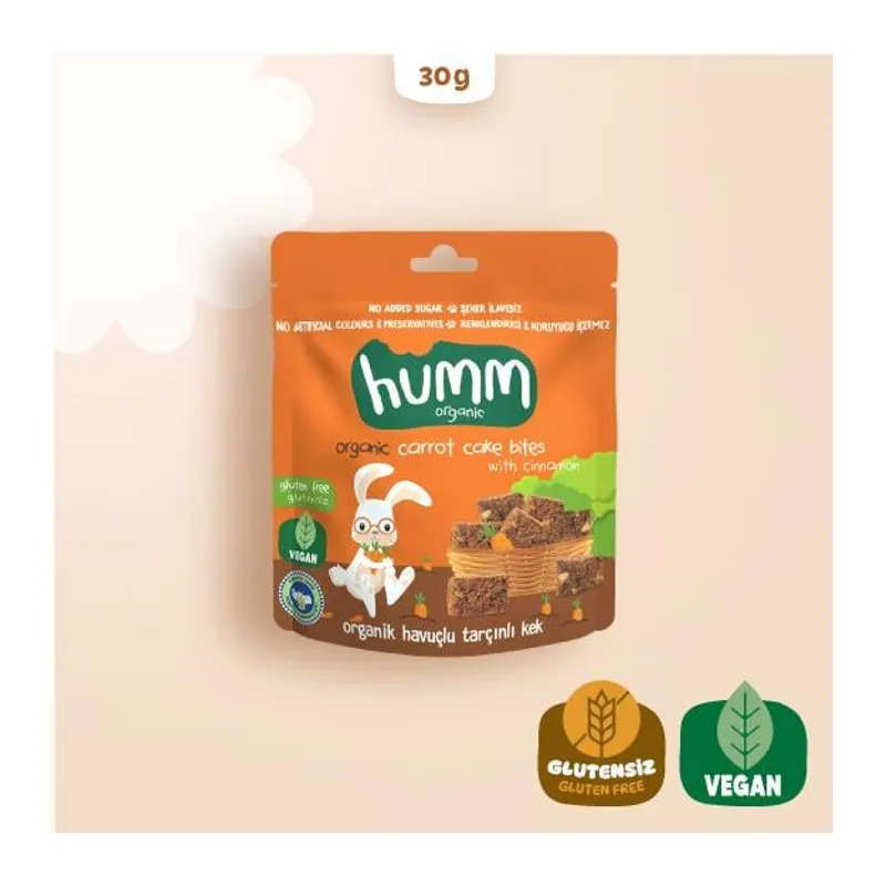 Organik Havuçlu Tarçınlı Vegan Kek 30 Gr