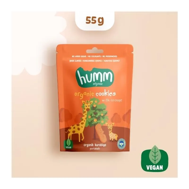 Organik Vegan Portakallı Kurabiye 55 Gr