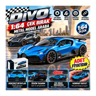 RW8364 1:64 DİVO ÇEK BIRAK ARABA LİSANSLI METAL MODEL ARABA (adet fiyatıdır)