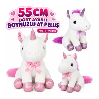 63039 55 cm Dört Ayak Boynuzlu At Peluş 1 Adet Fiyatıdır