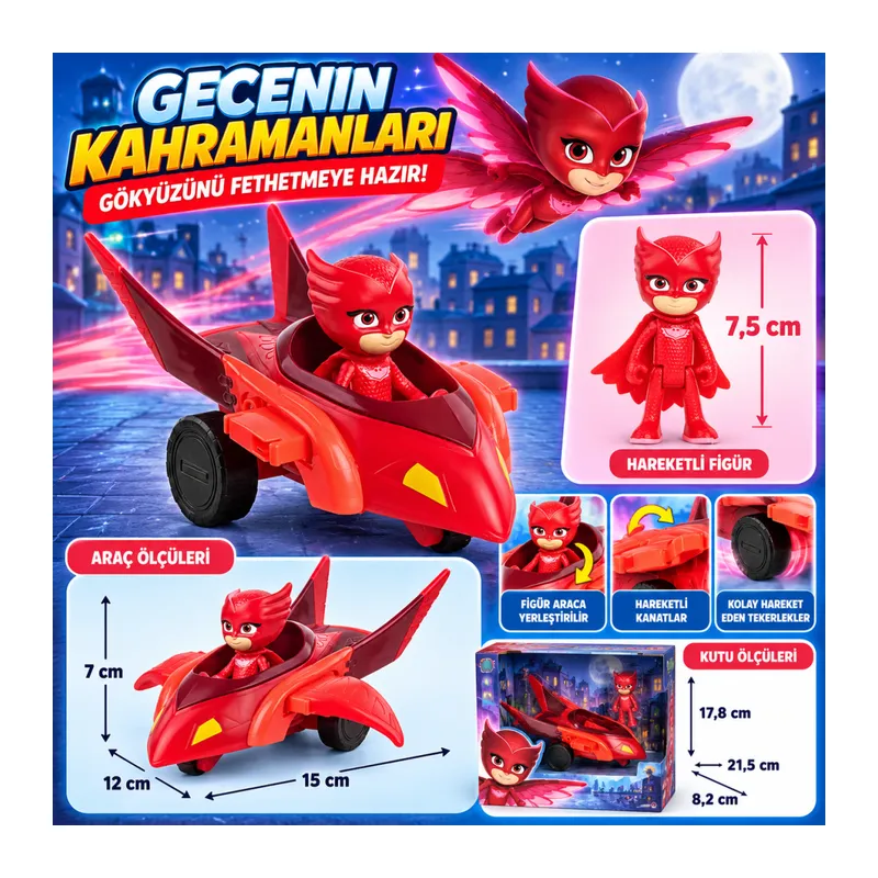 Owlette Figür ve Owl Glider Araç