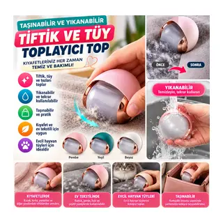 Taşınabilir ve Yıkanabilir Tiftik Ve Tüy Toplayıcı Kıl Toz Elbise Tiftik Temizleyici Top