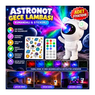 Stickerlı,Kumandalı ASTRONOT Model Gece Lambası