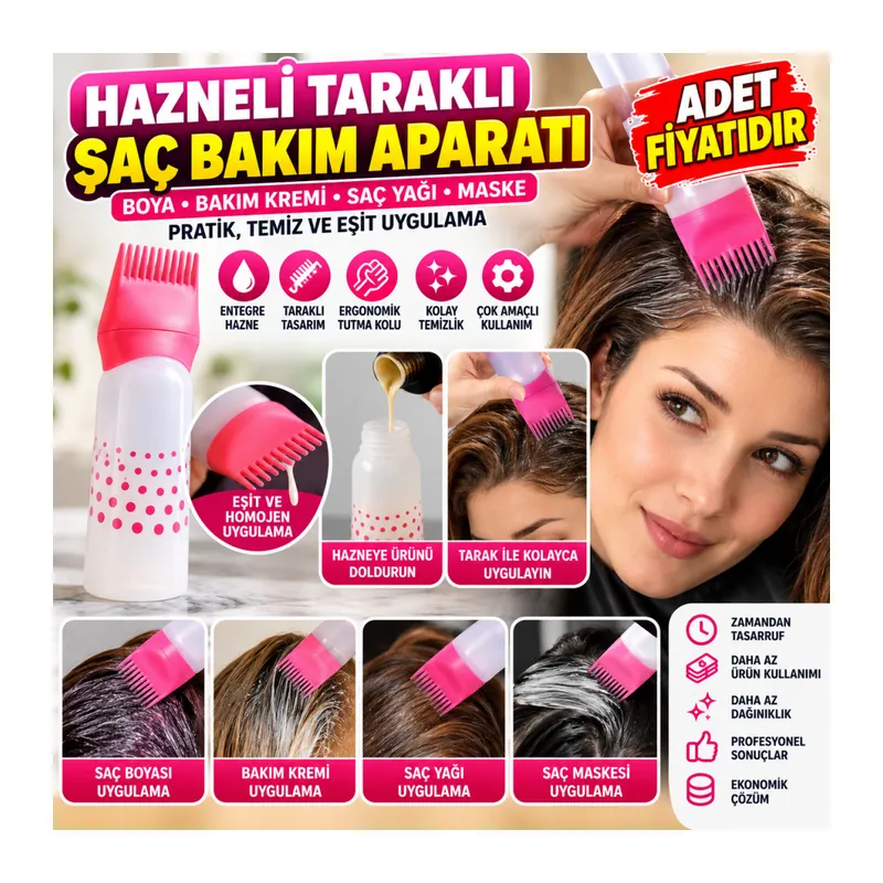 Saç Boyama Aparatı Taraklı Saç Bakımı Krem Saç Yağı Uygulama Aparatı