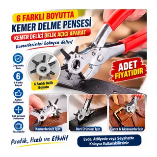 6 Farklı Boyutta Kemer Delme Pensesi Kemer Delici Delik Açıcı Aparat(adet fiyatıdır)