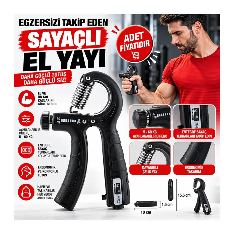 Egzersizi Takip Eden Sayaçlı El Yayı (adet fiyatıdır)