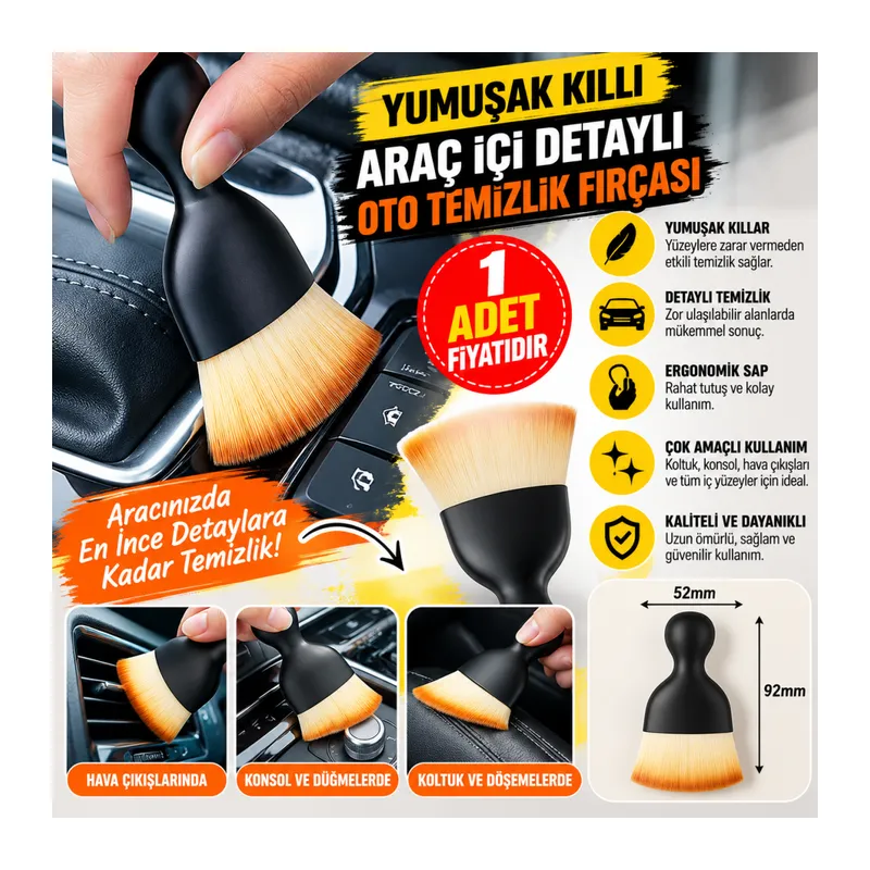 Yumuşak Kıllı Araç İçi Detaylı Oto Temizlik Fırçası(adet fiyatıdır)