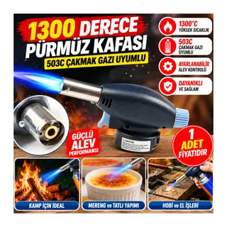 1300 Derece 503C Çakmak Gazı Uyumlu Pürmüz Kafası Kamp, Mereng Yapımı İçin Pürmüz Başlığı (adet fiyatıdır)