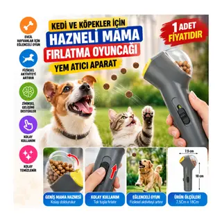 Kedi ve Köpekler İçin Hazneli Mama Fırlatma Oyuncağı Yem Atıcı Aparat (adet fiyatıdır)