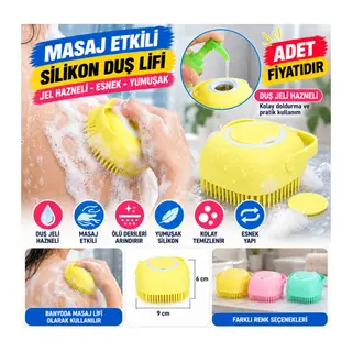 Yumuşak Silikon Malzemeli Esnek Jel Hazneli Masaj Fonksiyonlu Etkili Banyo Duş Kese Lifi (adet fiyatıdır)