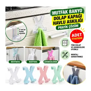 Mutfak Banyo Dolap Kapağına Takılan Meta Havlu Askılığı Aparatı(adet fiyatıdır)