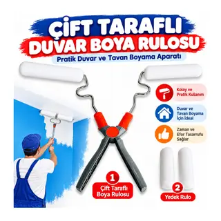 Nano Süngerli Damlatmaz Mobilya ve Duvar Boyama Rulosu Hem Köşe Hem Düz Zemin