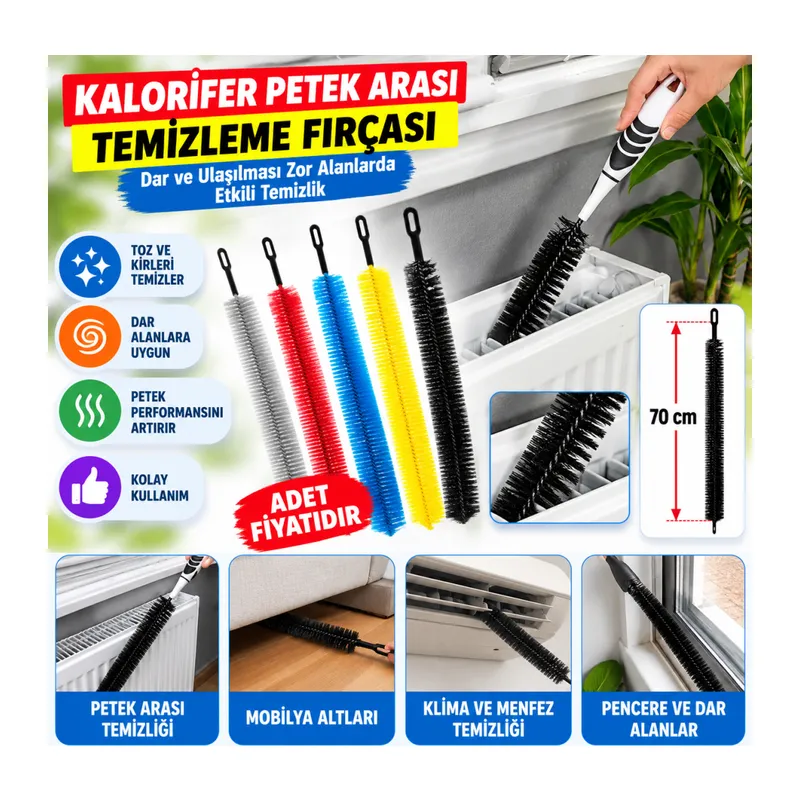 Ergonomik Pratik Kolay Kalorifer Peteği Temizleme Fırçası Aleti (adet fiyatıdır)
