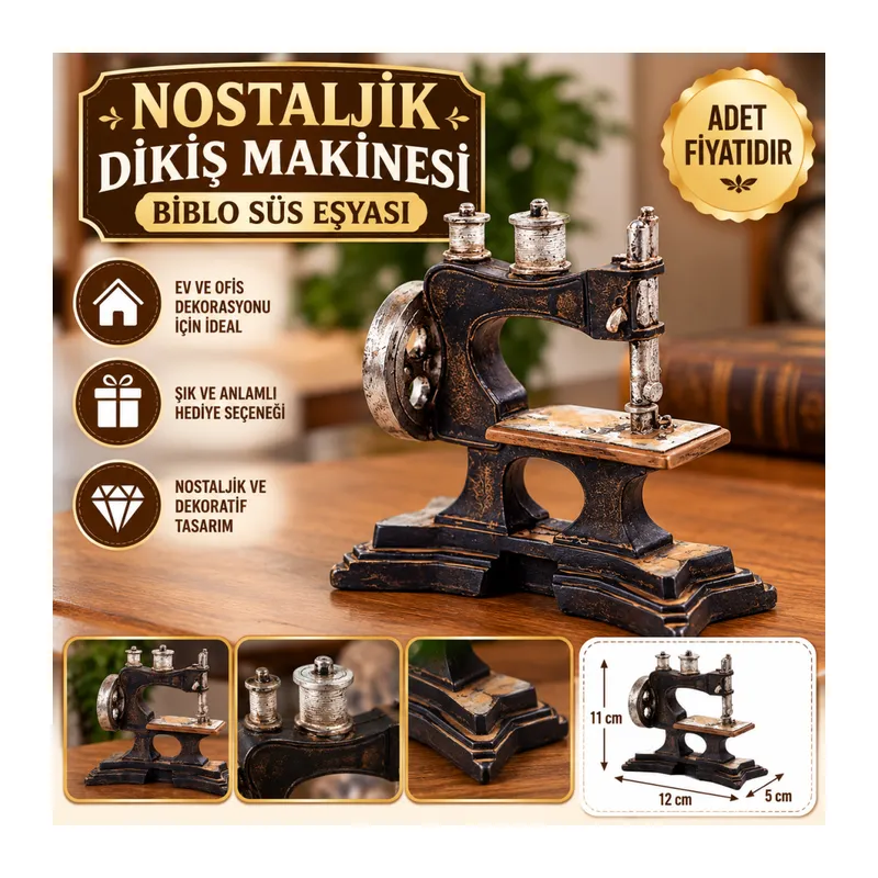 Nostaljik Dekoratif Dikiş Makinesi Biblo Süs Eşyası (adet fiyatıdır)