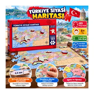31749 Puzzle 123 Türkiye Siyasi Haritası
