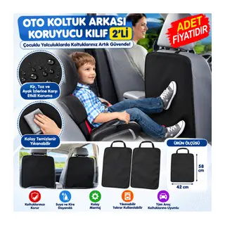 Oto Koltuk Arkası Koruyucu Kılıf 2li Araba Koltuk Arkası Kılıfı