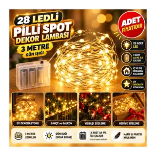 Peri Led Işık 28 Ledli 3 Metre Sarı Led Şerit Aydınlatma Spot Led