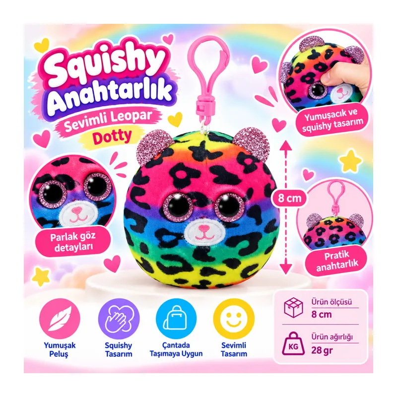 Peluş Leopar Anahtarlık Dotty