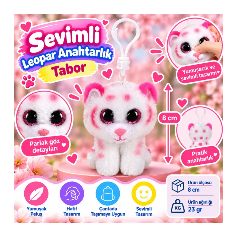 Peluş Leopar Anahtarlık Tabor