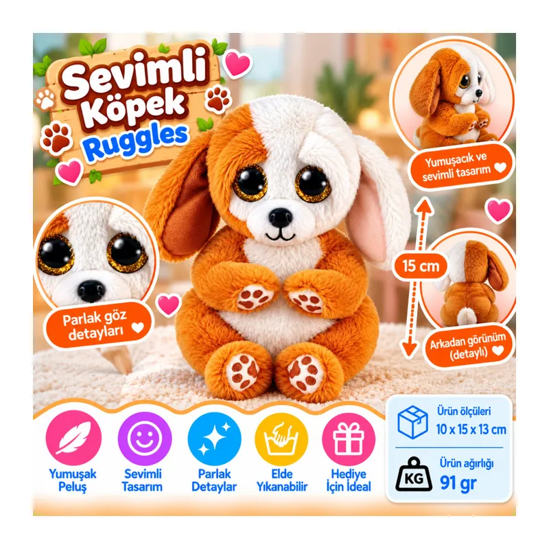 Peluş Köpek Ruggles 15 cm