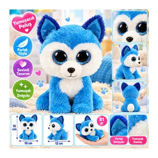Mavi Husky Peluş Köpek Prince 15 cm