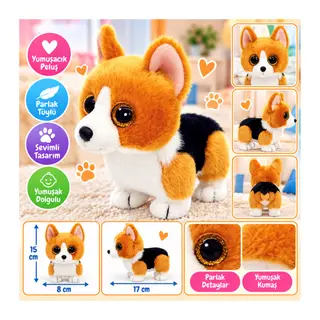 Peluş Corgi Köpek Colin 15 cm