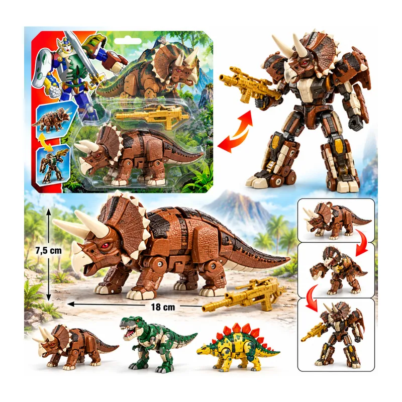 Robota Dönüşen Savaşçı Dinozor Triceratops