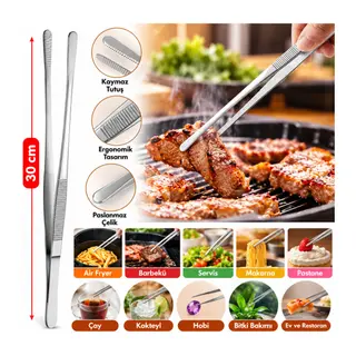 Yiyecek Servis Maşası Air Fryer Master Chef Şef Cımbızı Et Kızartma Barbekü Aleti 30 Cm (adet fiyatıdır)