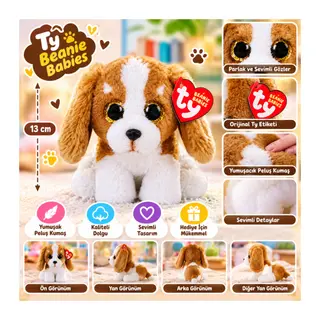 Babies Peluş Basset Köpek Barker 13 cm