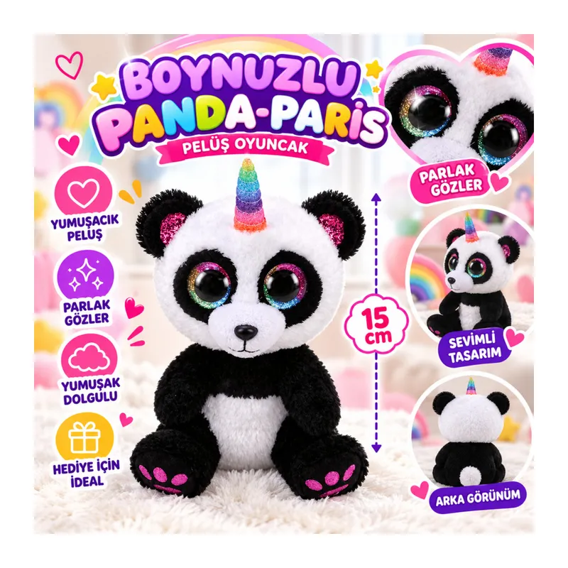 Boynuzlu Panda-Paris 15 cm