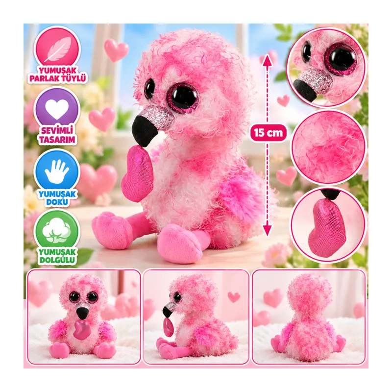 Kalpli Flamingo Peluş Dainty 15 cm