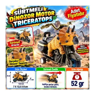 Sürtmeli Dinozor Motor Triceratops (adet fiyatıdır)