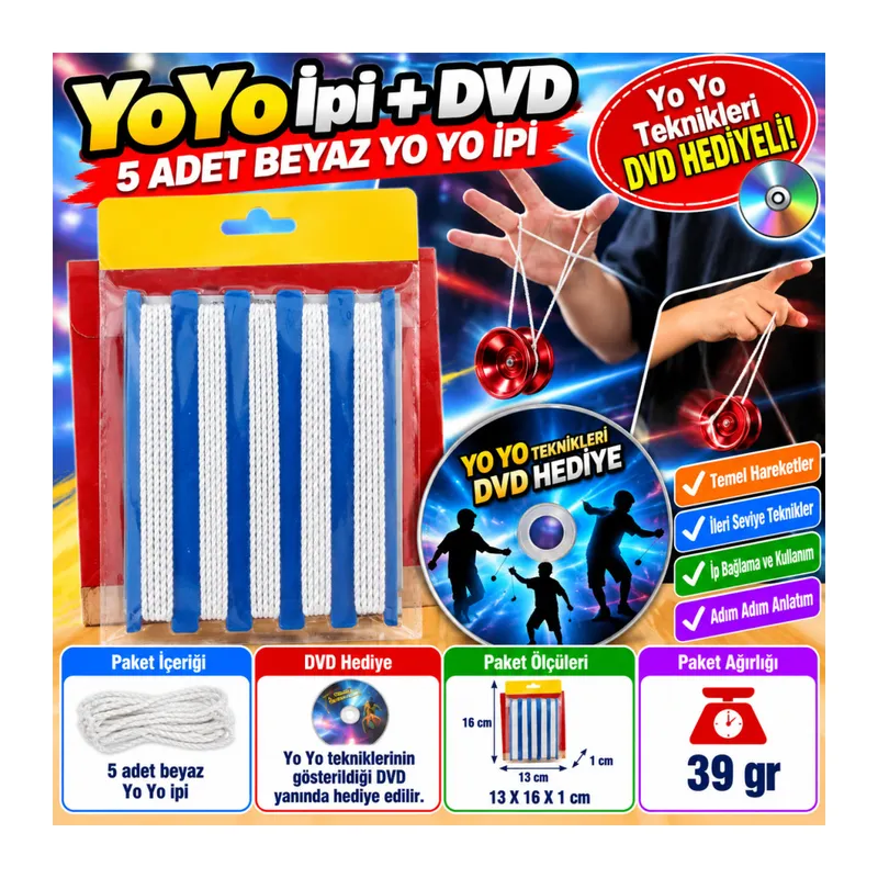 Teens Beyaz Yo Yo İpi+DVD