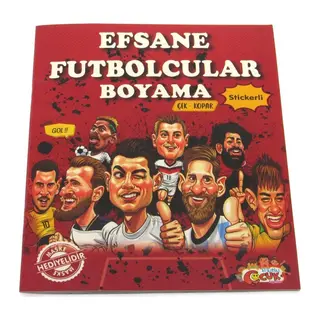 Efsane Futbolcular Çıkartmalı Maskeli Boyama Kitabı