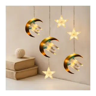 Ramazan LED Perde Lamba 3m Fişli Eklemeli Hilal Cami Yıldız