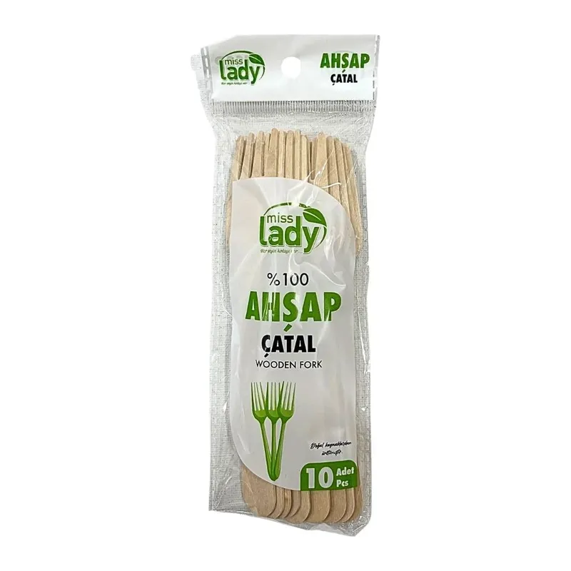 Lüx Ahşap Çatal 10'li