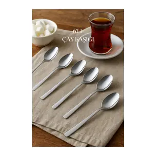 Paslanmaz Çelik 6?lı Çay Kaşığı Seti