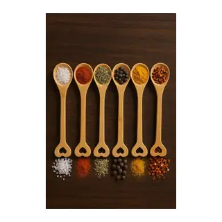 Ahşap Baharat Kaşığı Seti 6?lı 15 cm