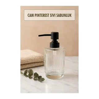 Cam Şeffaf Sıvı Sabunluk 200 ml Banyo Lavabo
