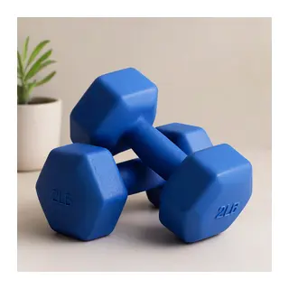 5 kg Plastik Köşeli Dambıl - 2'li Set