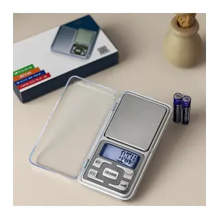 Mini Hassas Terazi 300g/0.01g (6x12 cm) Şeffaf Kapaklı, Pilli