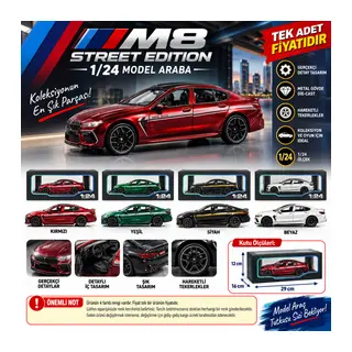 1/24 M8 Street Edition Model Araba (adet fiyatıdır)