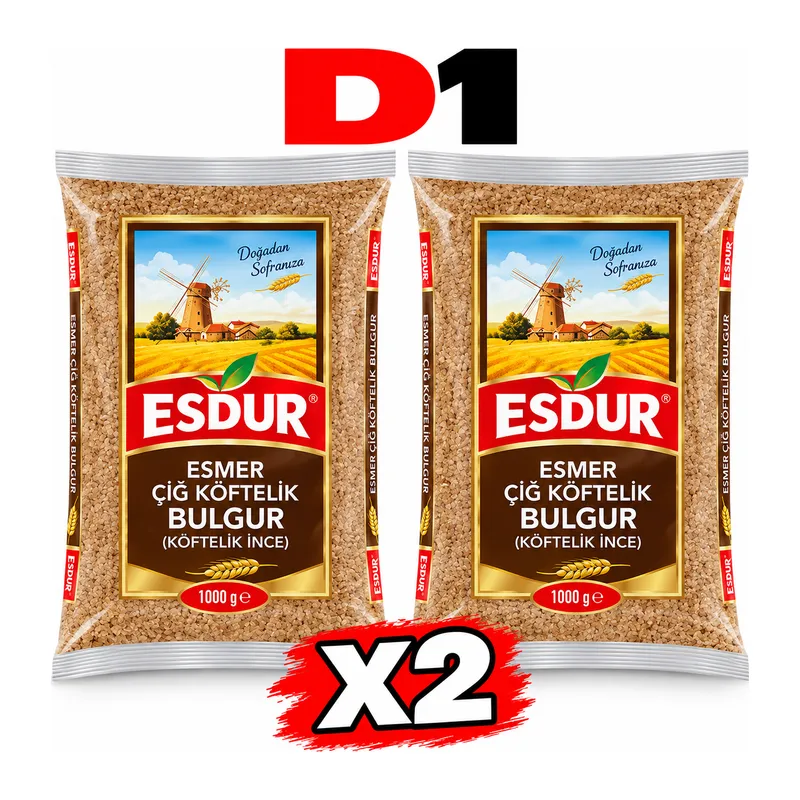 ESDUR ÇİĞ KÖFTELİK ESMER BULGUR 1KĞ (2 Adet)