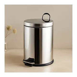 Pedallı Çöp Kovası 12L (Krom Metal) - 24.5 x 35.5 cm