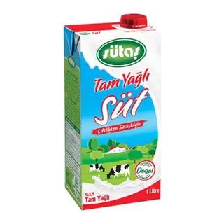 SÜTAŞ TAM YAĞLI SÜT 1 LT