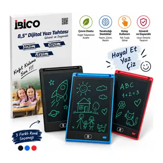 8.5 inç Dijital LCD Yazı Tahtası - Pilli Yazım ve Çizim Tableti