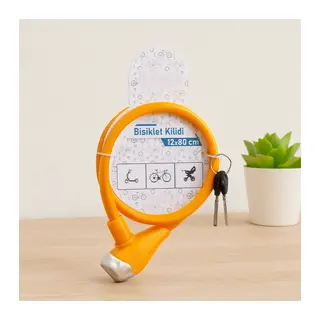 Bisiklet Kilidi Anahtarlı Çelik Tel 12mm x 80cm