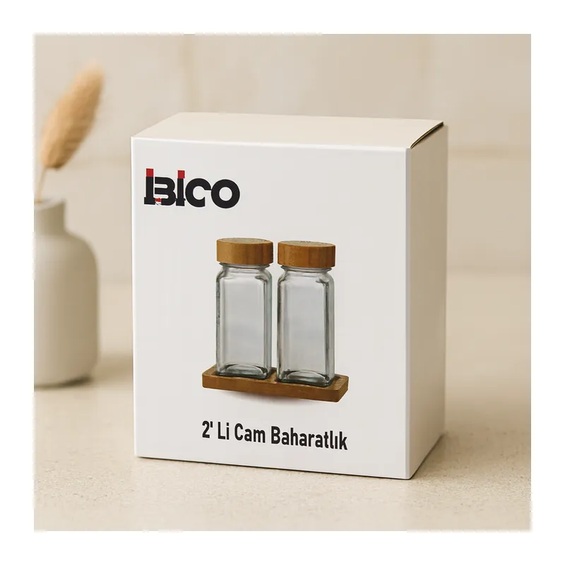 Bambu Kapaklı Cam Baharatlık